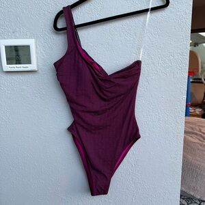 One-Shoulder Lem Lem Purple Swimsuit